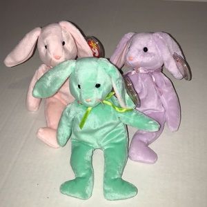 Ty Original Beanie‎ Baby Set of 3 Easter Rabbits